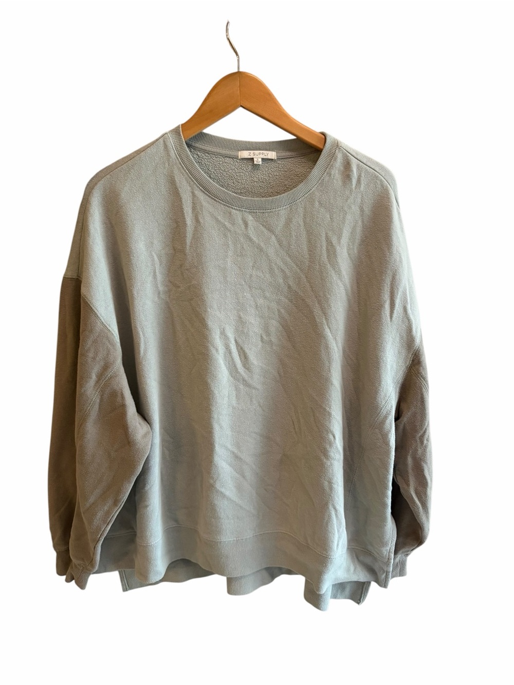 Z-Supply weekender crewneck Colorblock Pullover Sweatshirt Size S Green - Picture 4 of 8